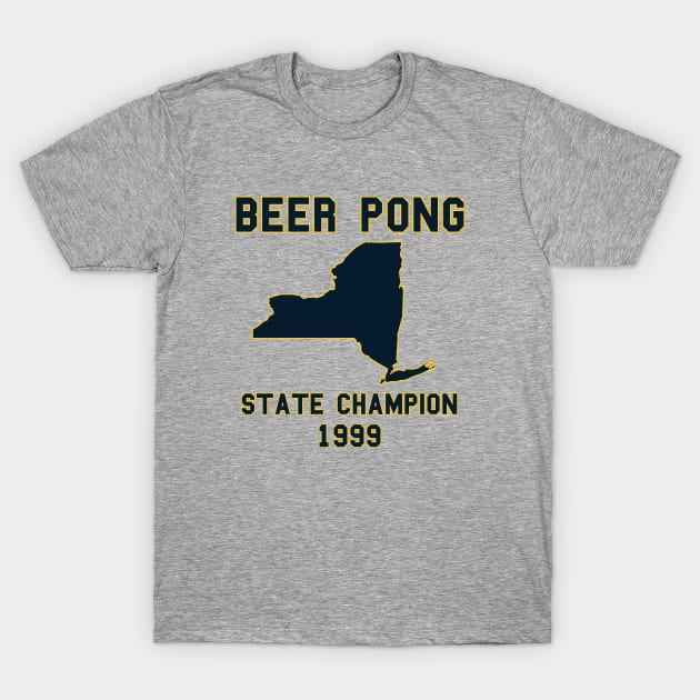 Vintage New York Beer Pong State Champion T-Shirt by fearcity